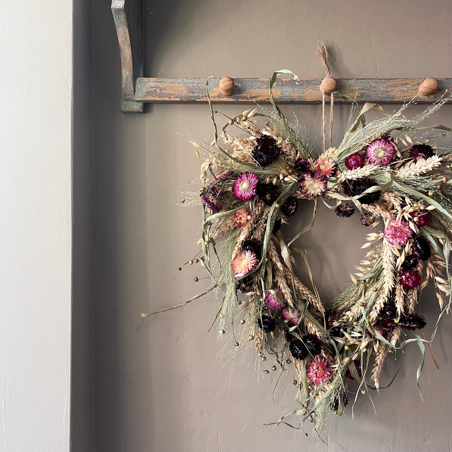 Dried Flower heart Wreath | Spring Decor | Summer wreath