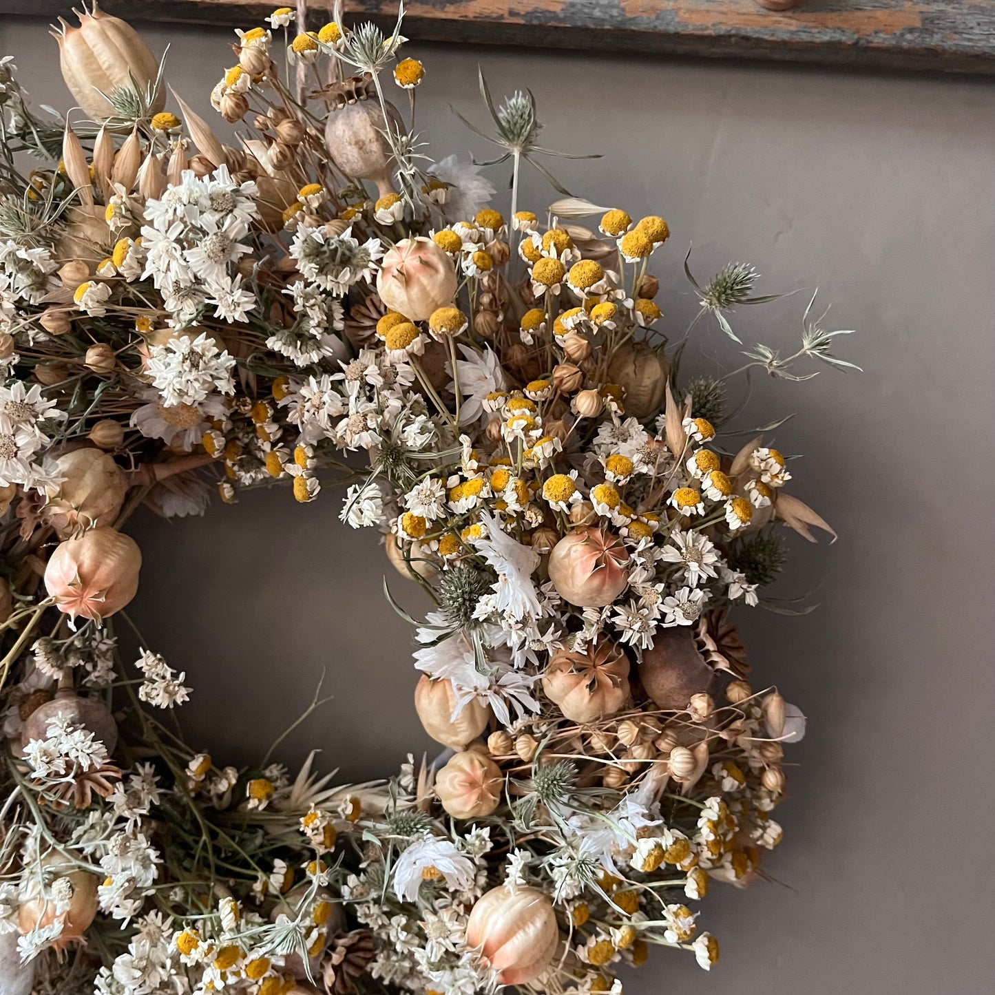 Autumnal Dried Everlasting Wreath- 28cm
