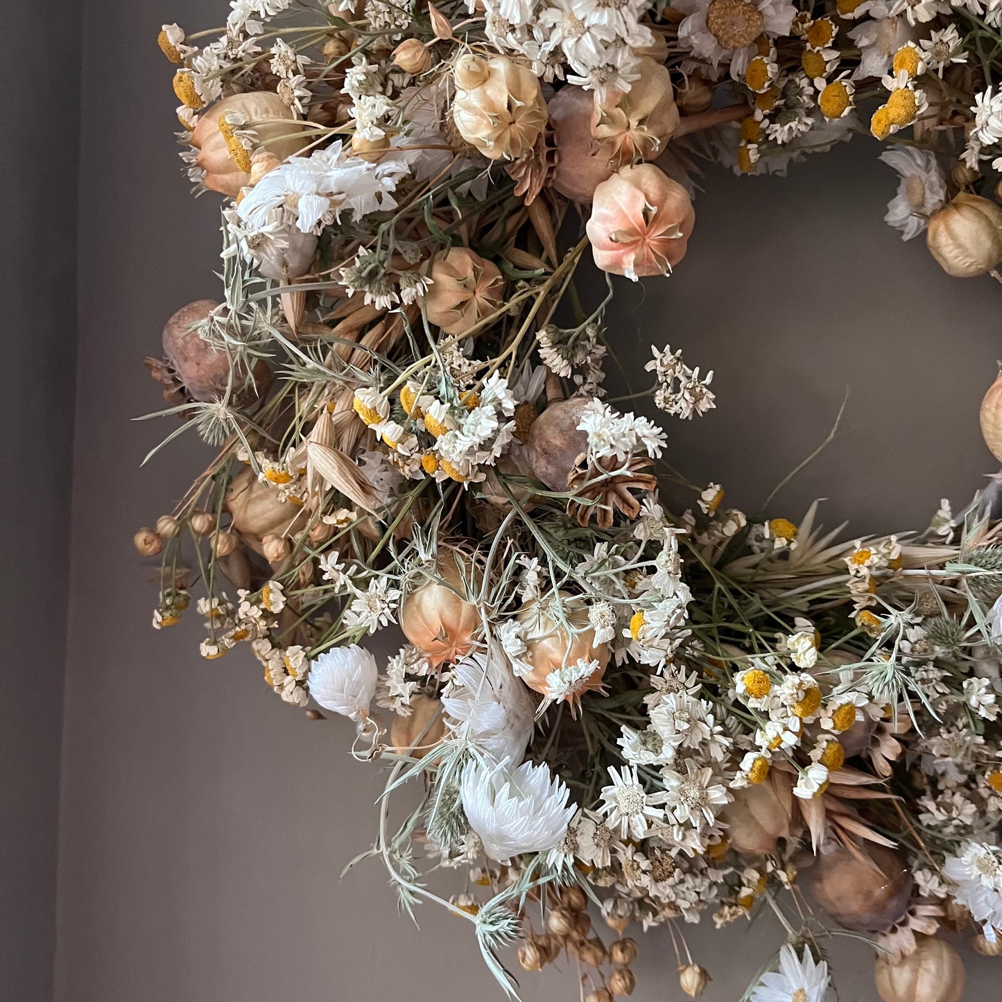 Autumnal Dried Everlasting Wreath- 28cm
