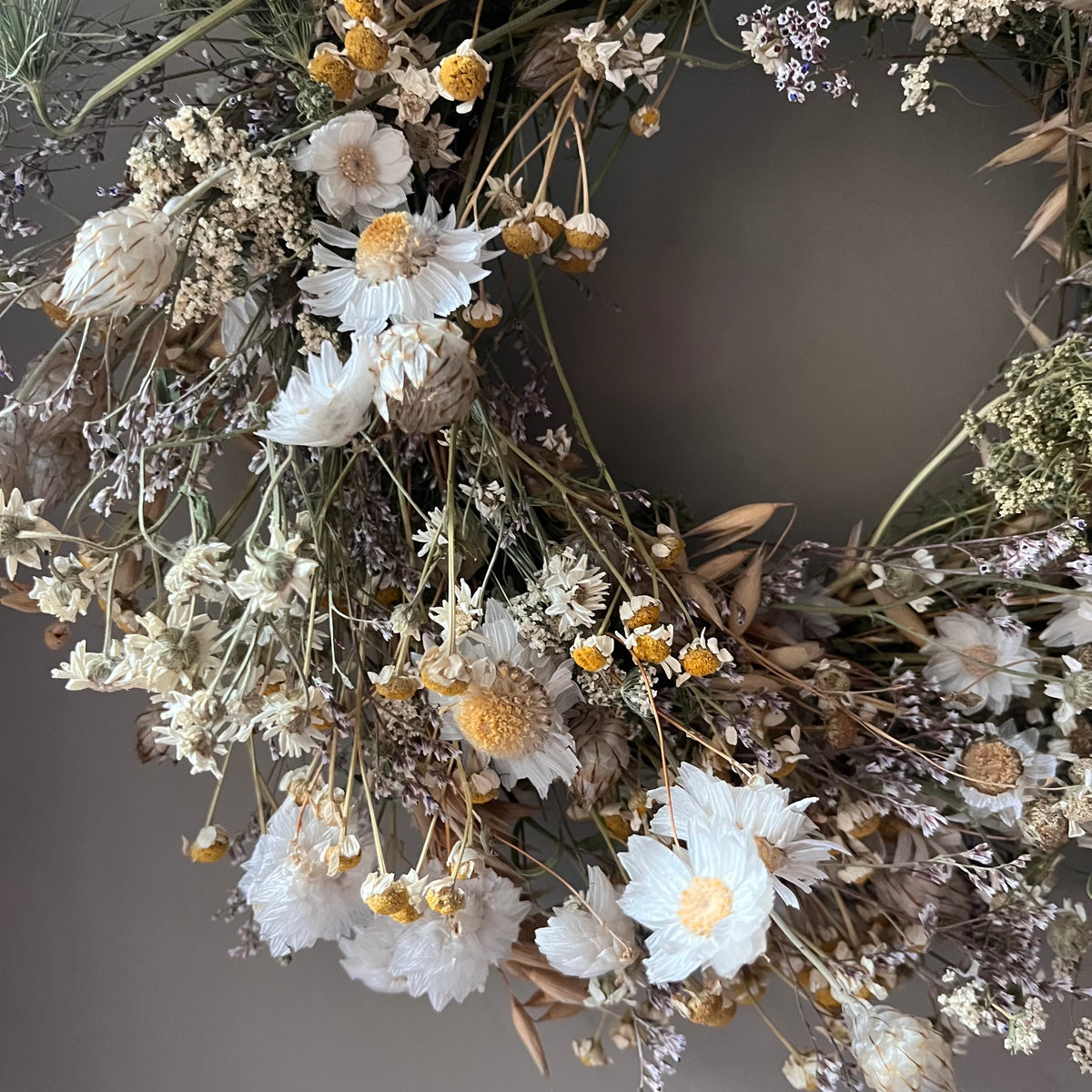 Handcrafted Dried Flower Wreath | Rustic Farmhouse Wall Hanging-28cm