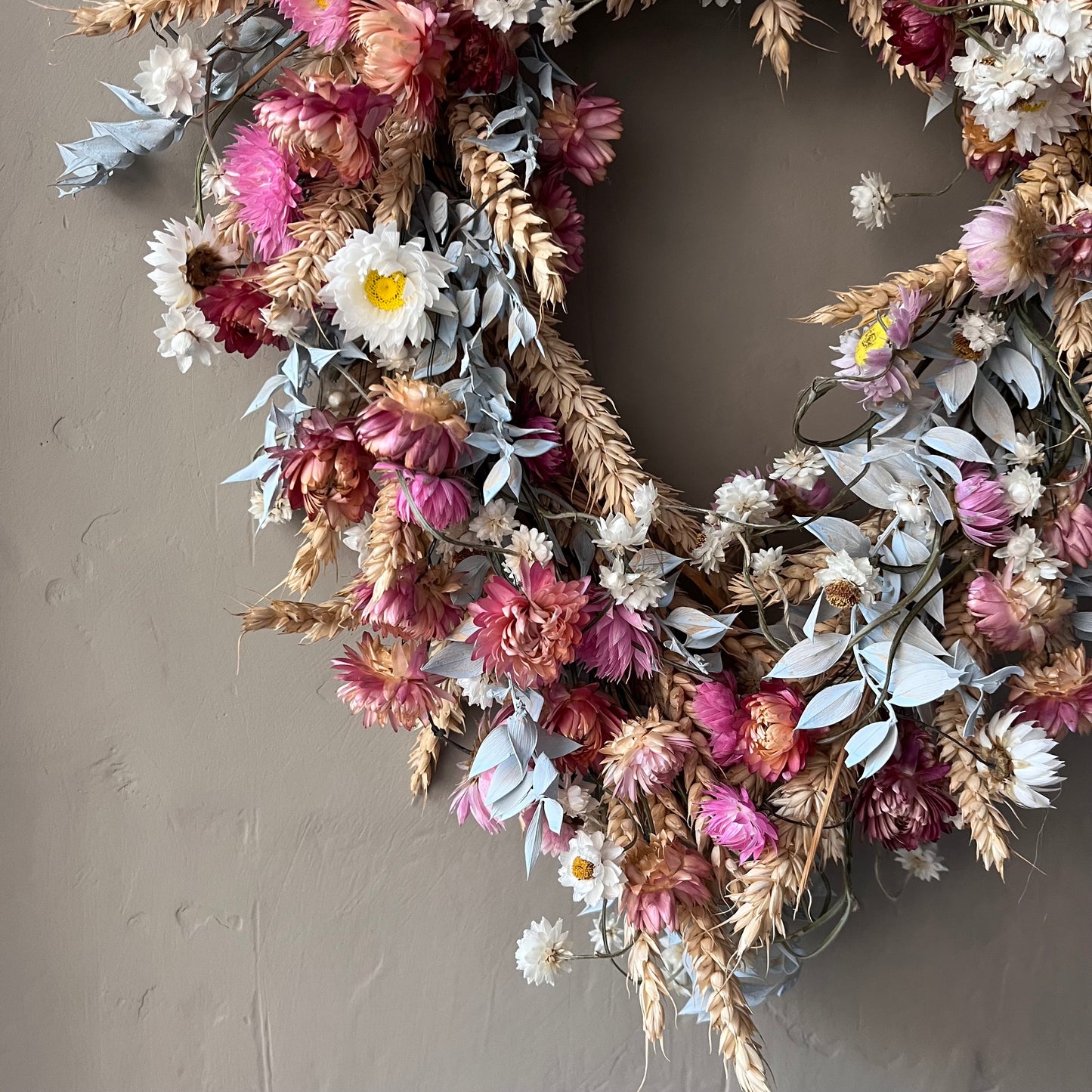 Dried Flower heart Wreath | Spring Decor | Summer floral wreath