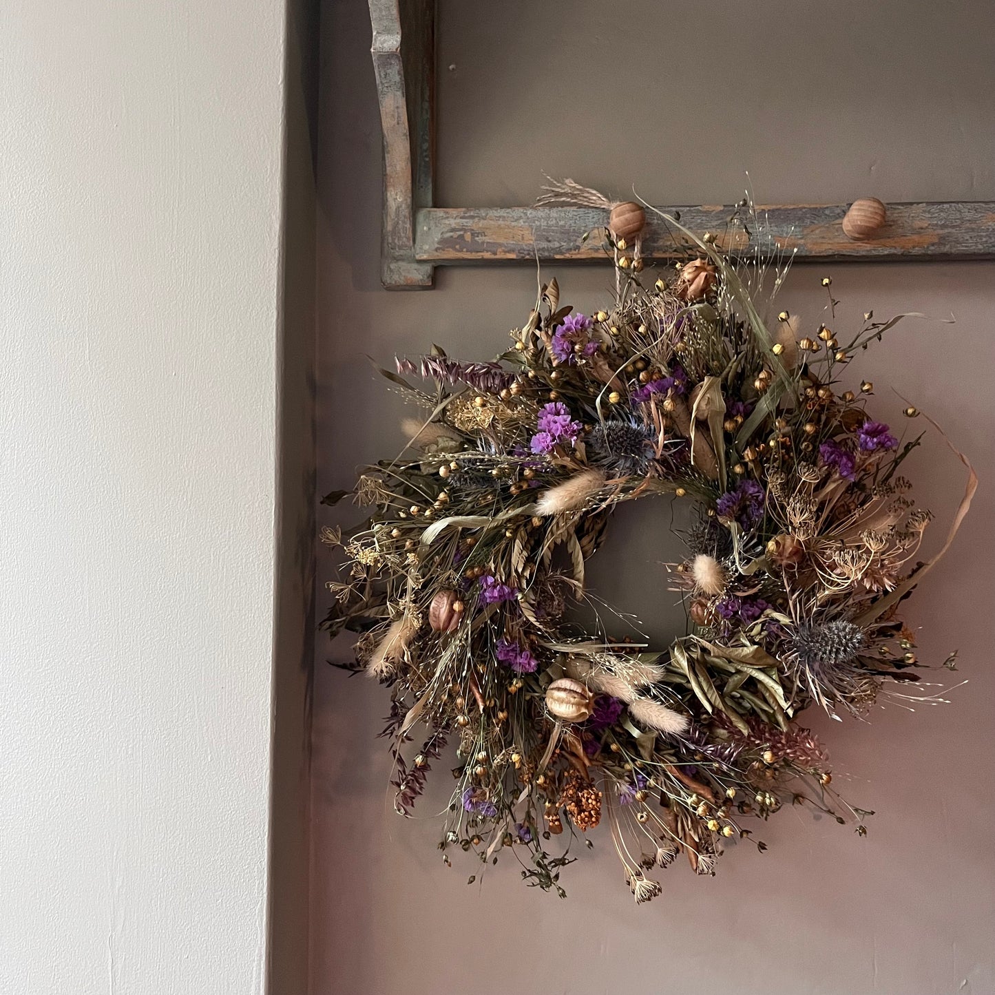 Dried Flower Wreath: Summer Everlasting Floral Decor (25cm)