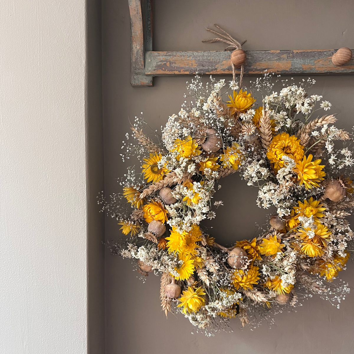 Dried Flower Wreath: Winter Decor - 30cm