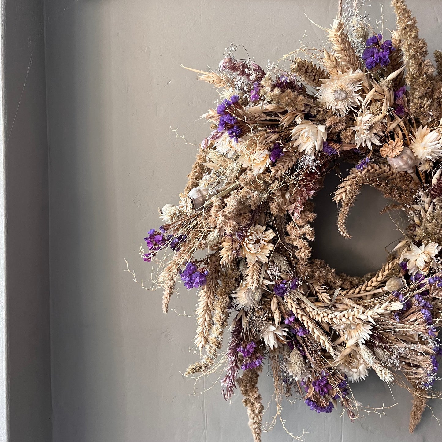 Dried flower wreath | Spring wreath | Summer country living | 34cm