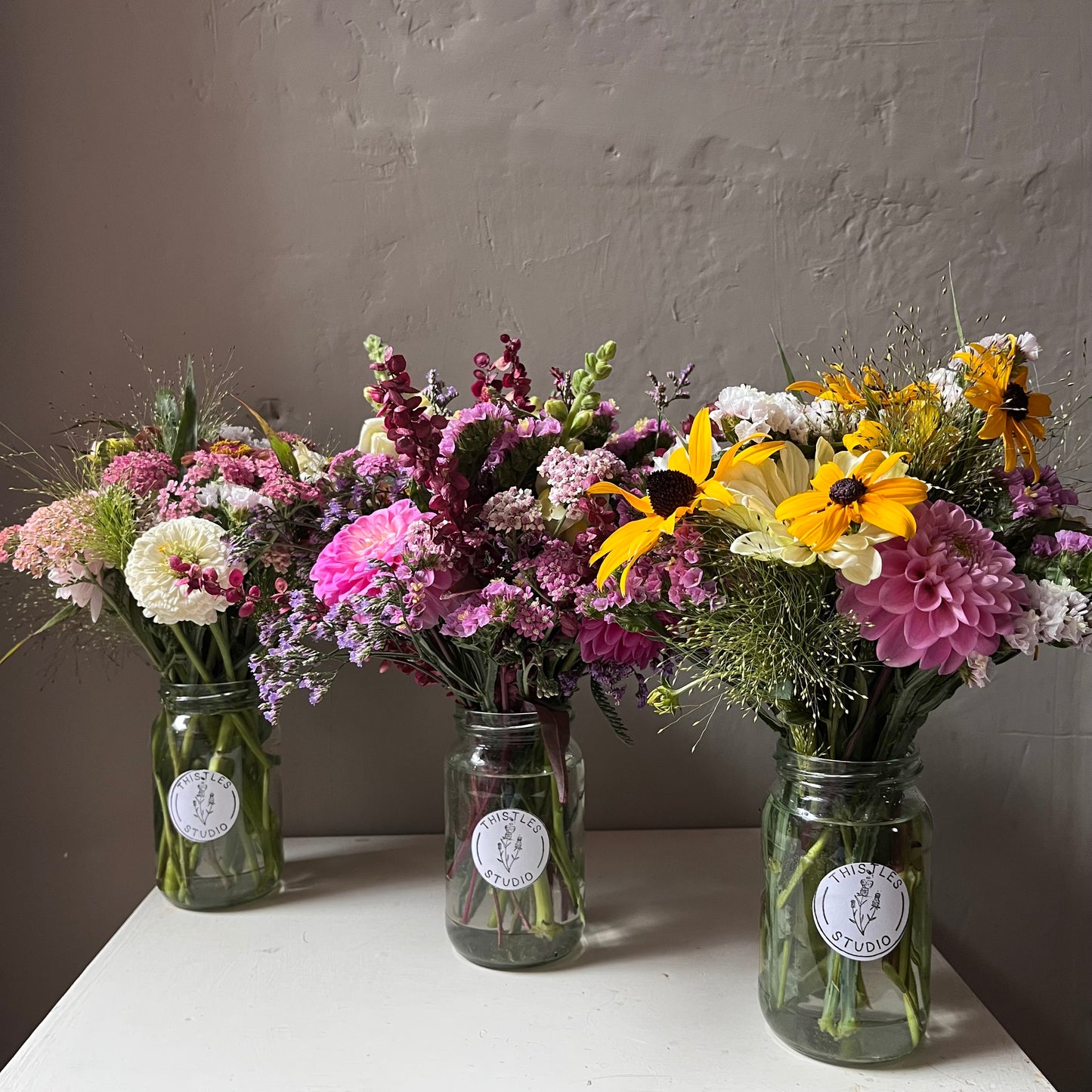 Jam jar posy