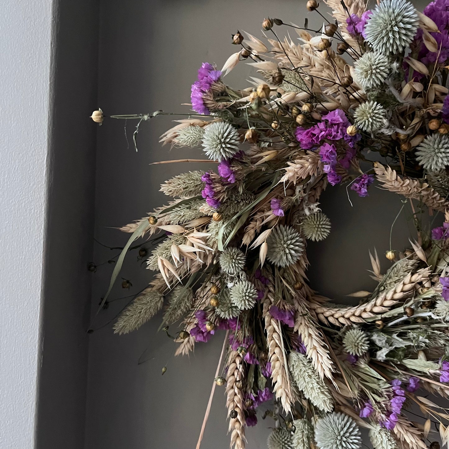 Spring Dried Flower Wreath: 25cm Fall Decor