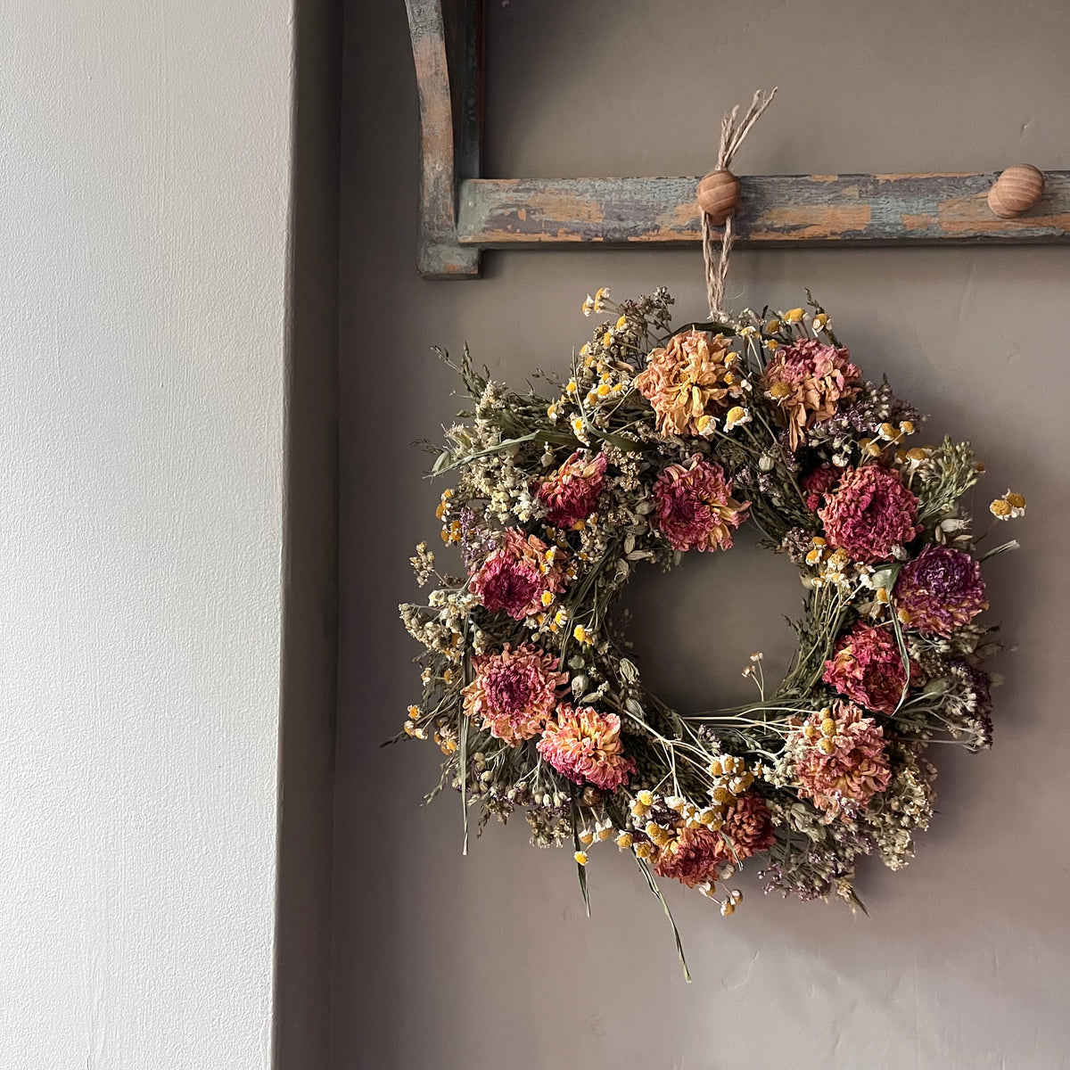 Dried Flower Wreath: Winter Decor - 28cm