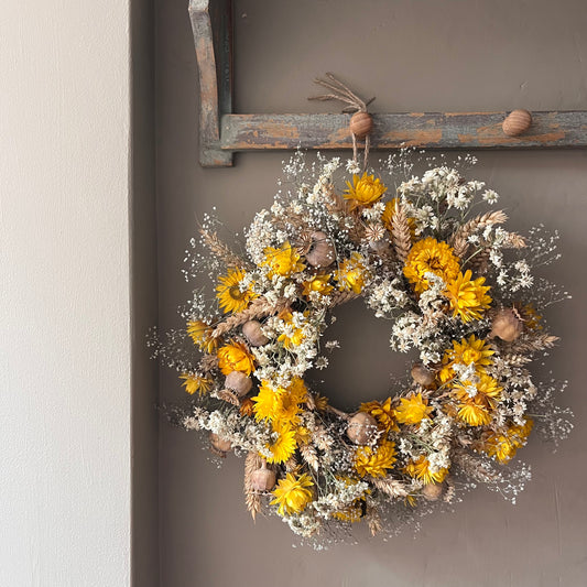 Dried Flower Wreath: Winter Decor - 30cm