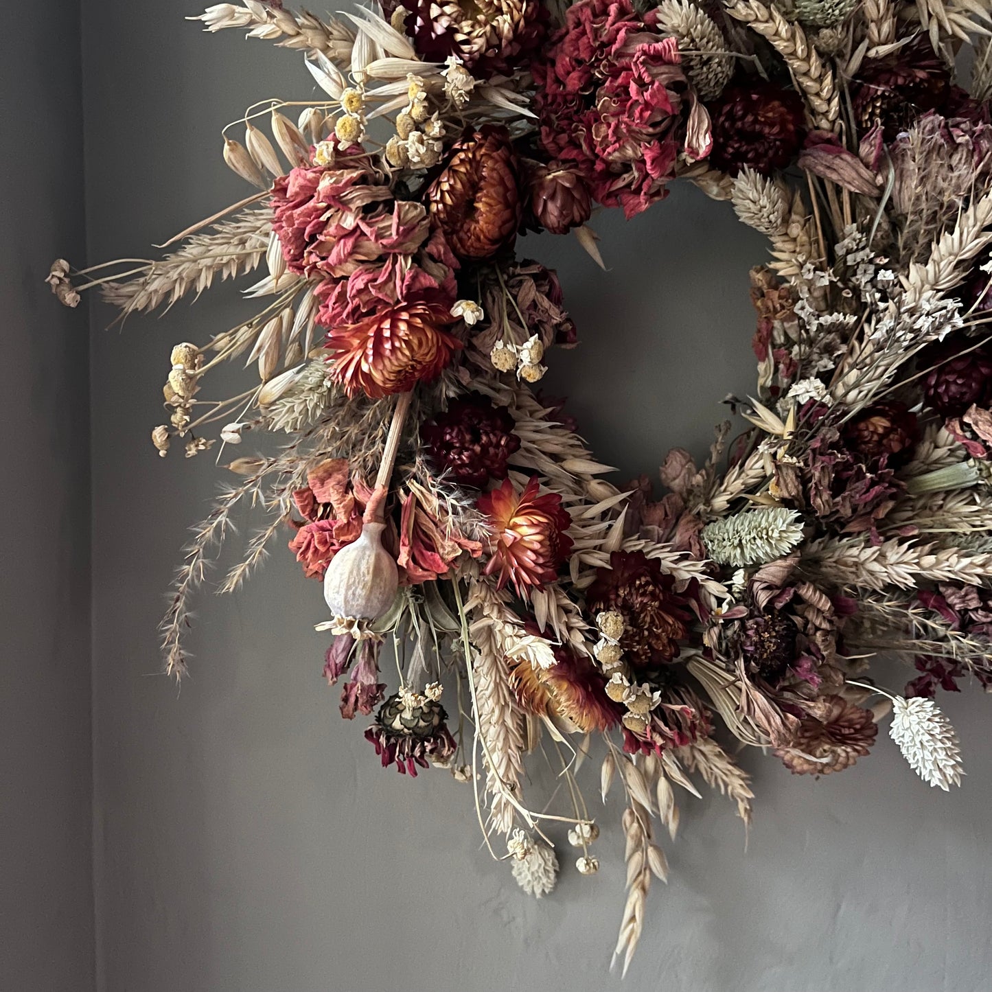 Spring wreath | Spring decorations | Dried flower wreath | Farmhouse spring decor | Small wreath | Wall hangings | 25cm