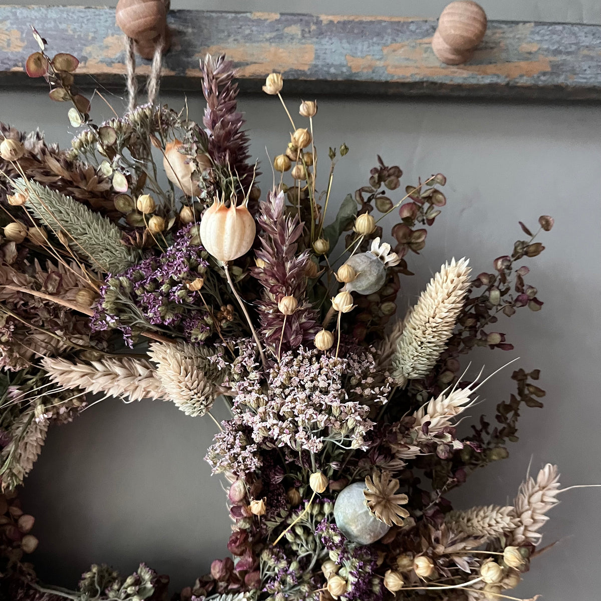 Dried Flower Autumn Wreath | Everlasting Fall Decor | 28cm