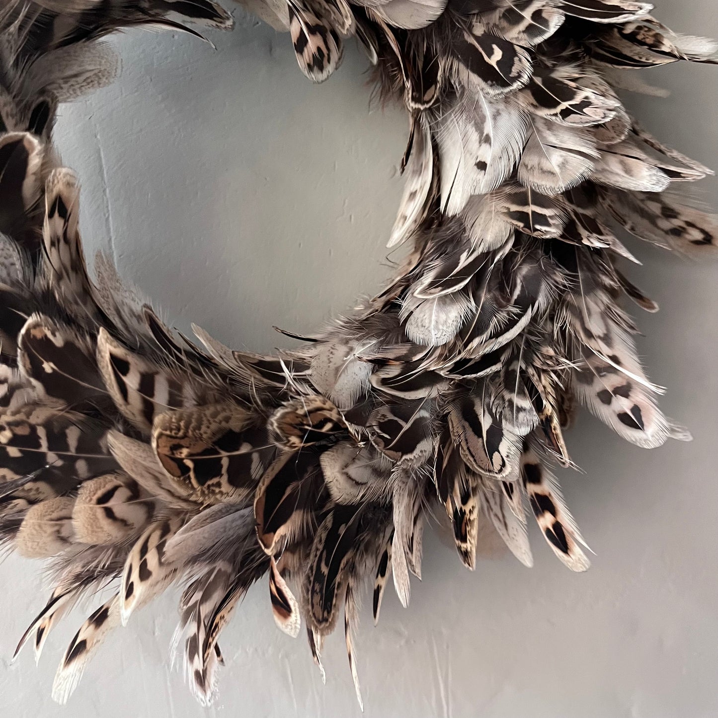 Handcrafted Hen Pheasant Feather Wreath: Farmhouse Door Decor (20-25cm)