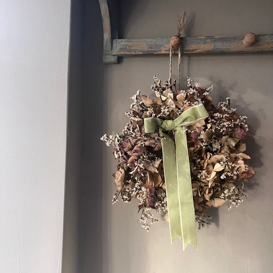 Dried Flower Wreath: Summer Farmhouse Decor, 25x25cm