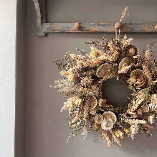 Dried flower wreath | Spring wreath | Summer country living | 34cm