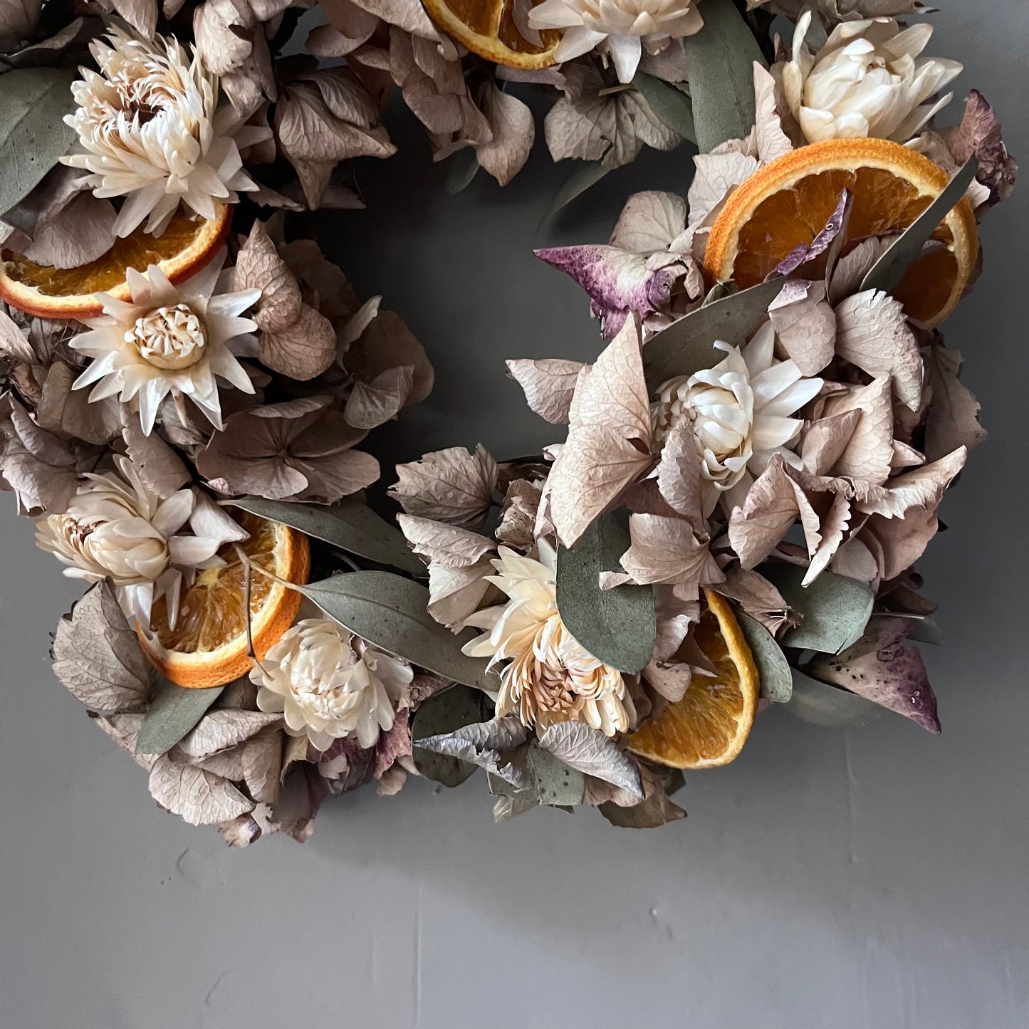 Dried Flower Wreath | Farmhouse Spring Decor, 20cm
