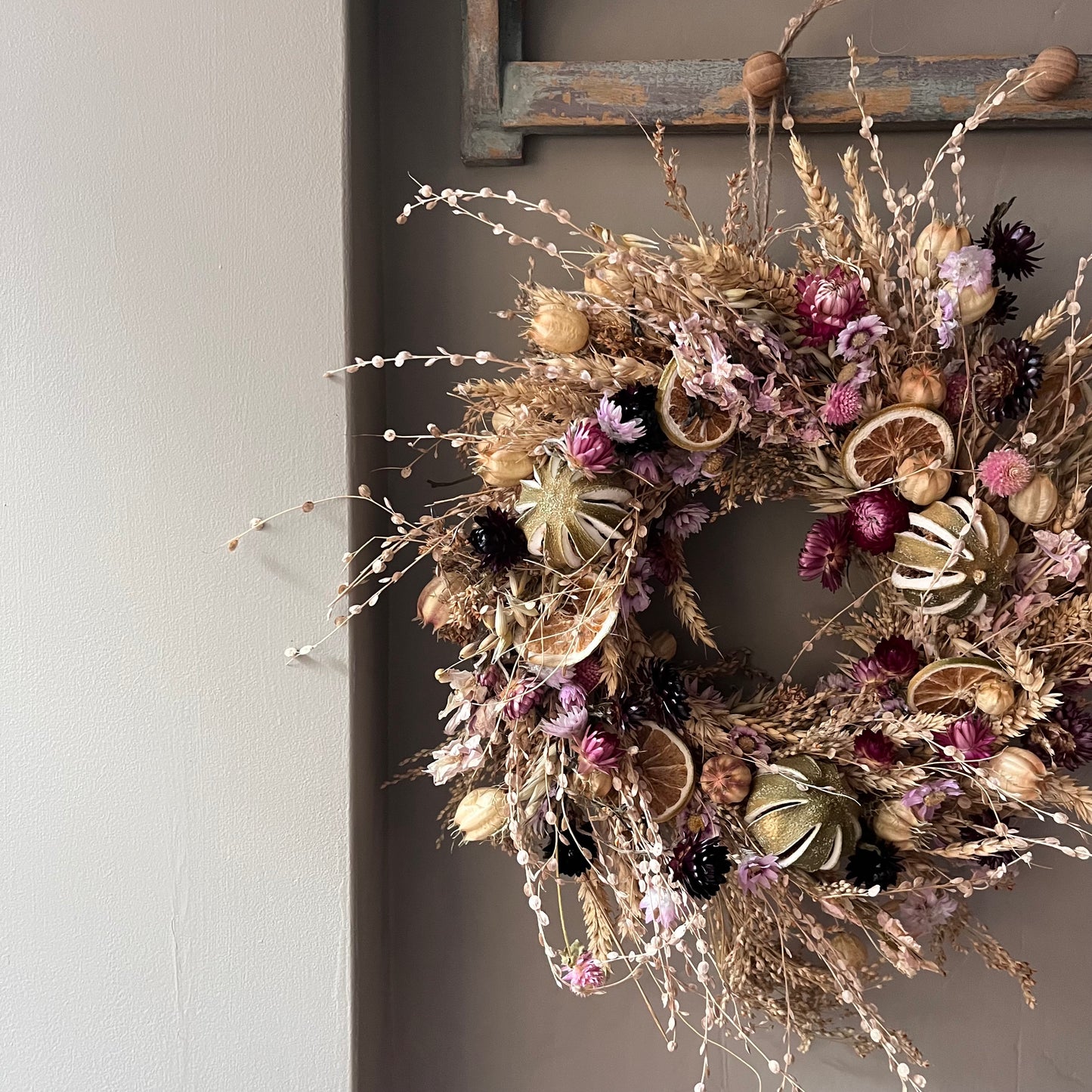 Floral Spring wreath | Dried flowers - 34cm