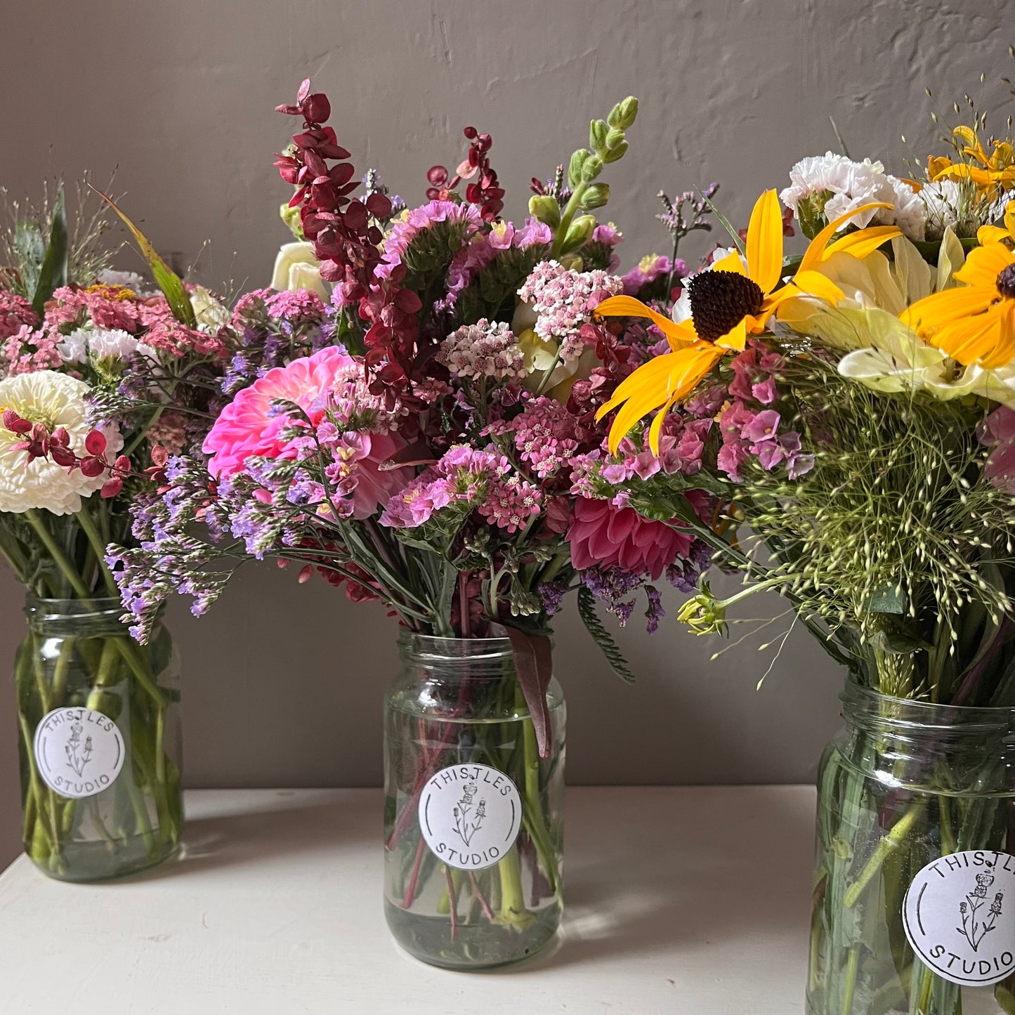Jam jar posy