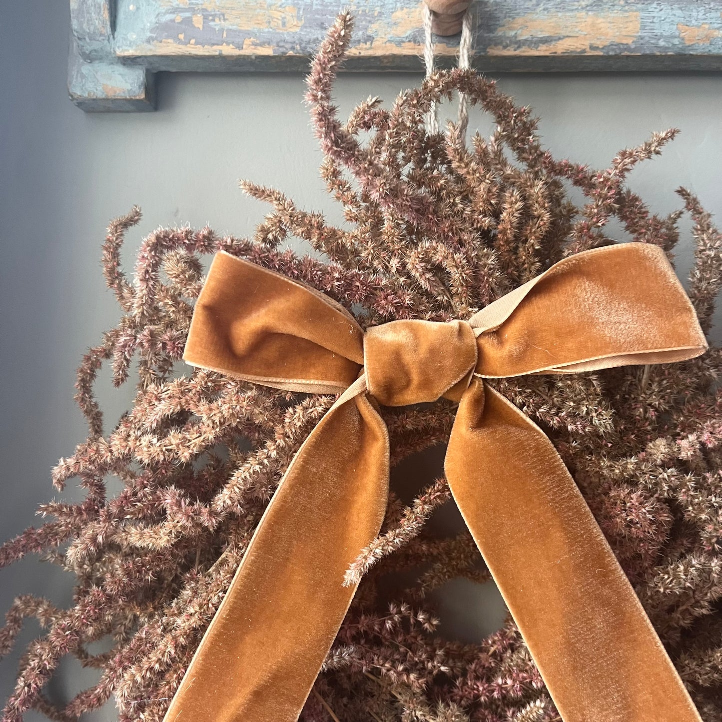 Spring flower wreath | Dried flowers | Farmhouse home | 25cm