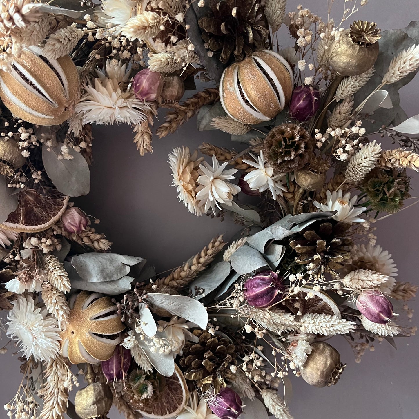 Dried flower wreath | Everlasting flower | Farmhouse style | Farmhouse home | Country living | Farmhouse wreath | Flower wreath | 30cm
