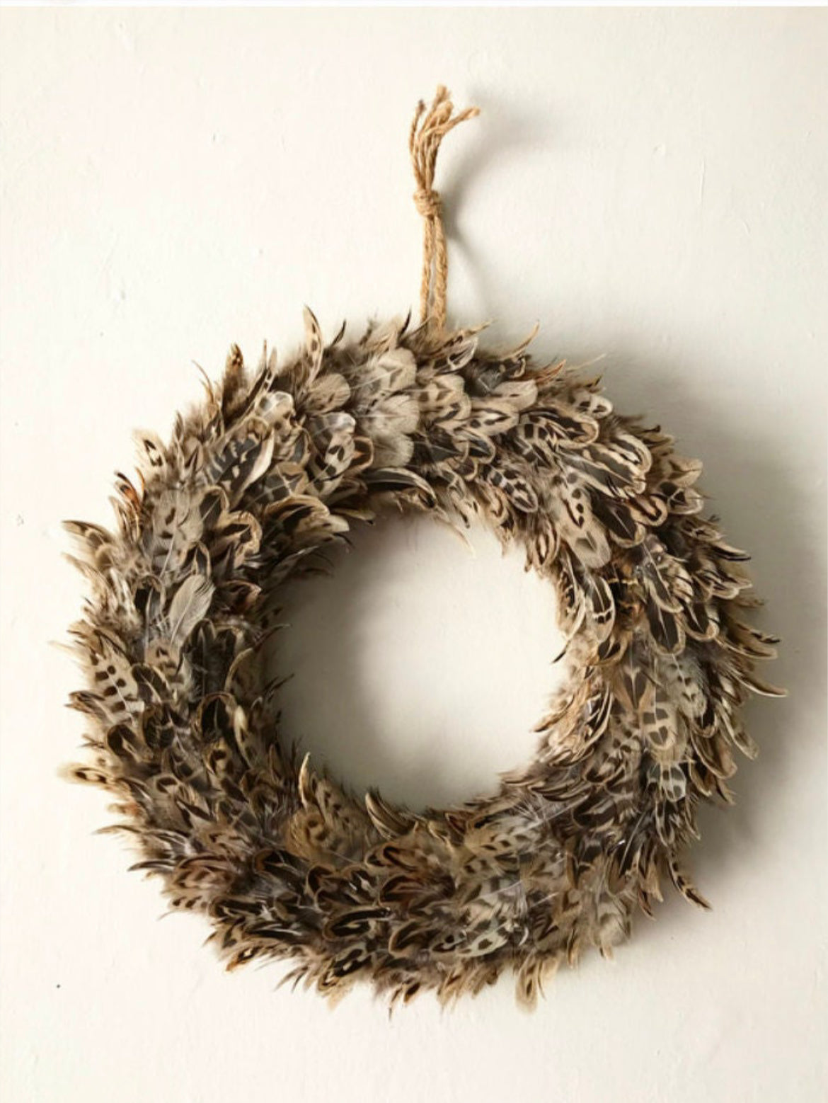 Hen Pheasant Feather Wreath | Handmade Farmhouse Decor (32-35cm)