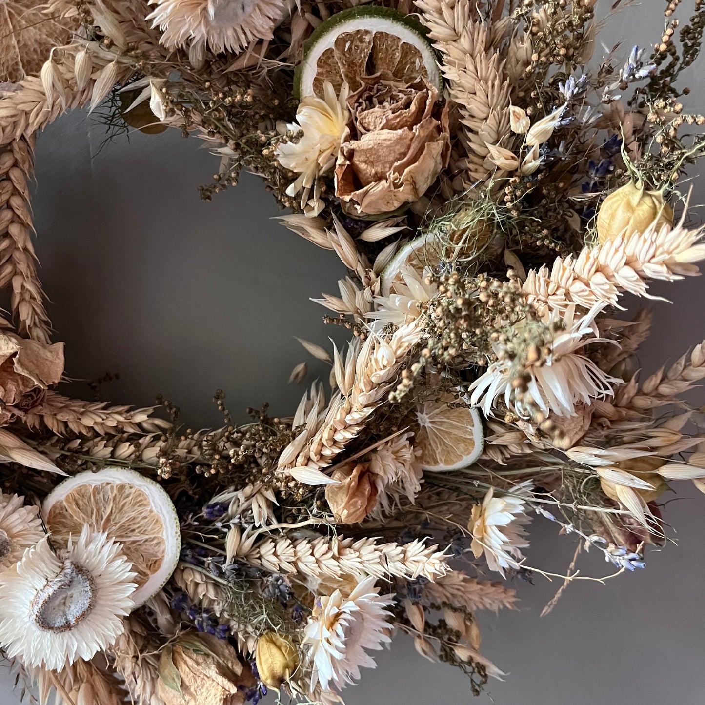 Dried flower wreath | Spring wreath | Summer country living | 34cm