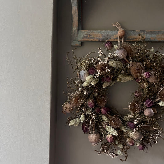 Dried Flower Wreath: Easter Everlasting Floral Decor (25cm)