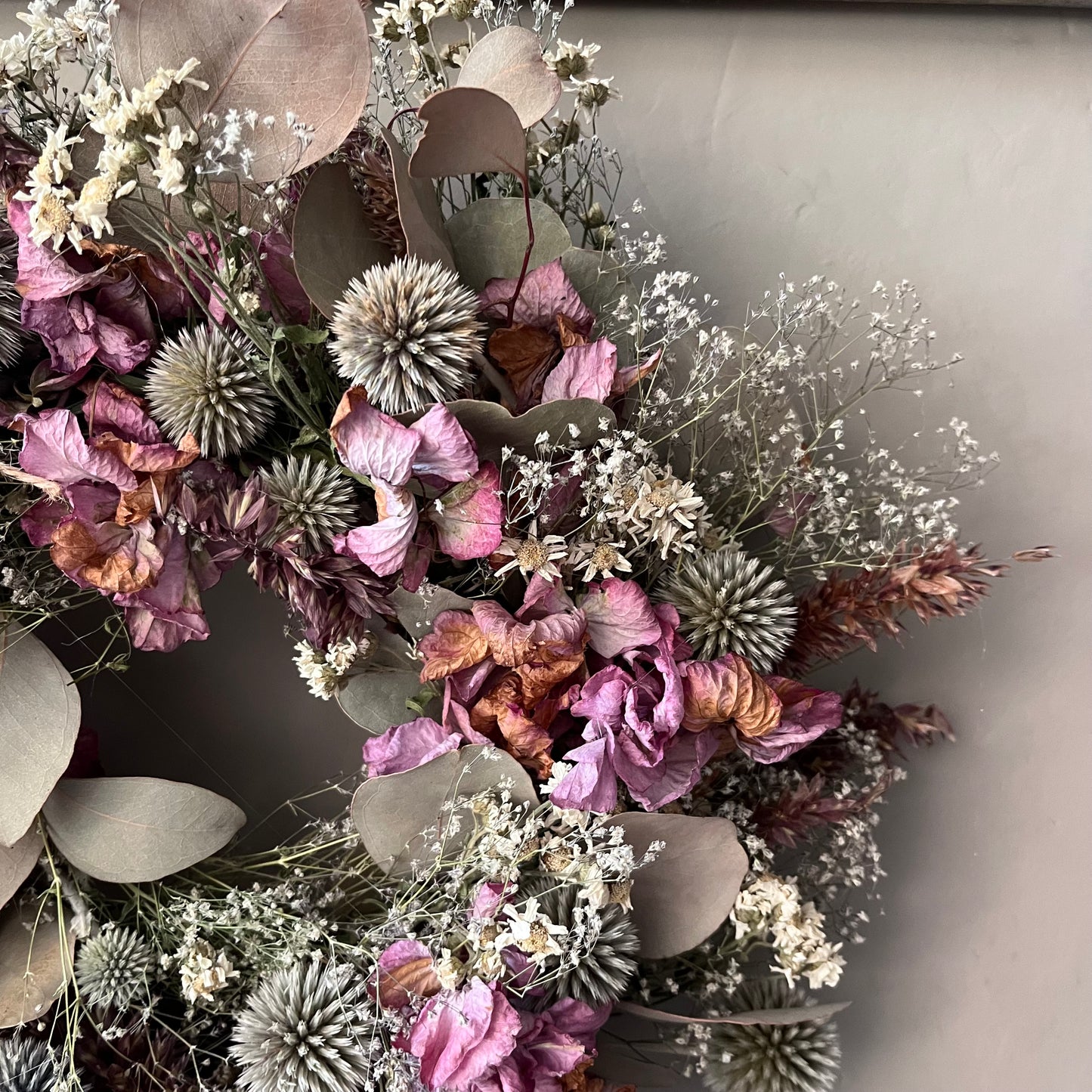Dried Flower Wreath: Winter Decor - 28cm