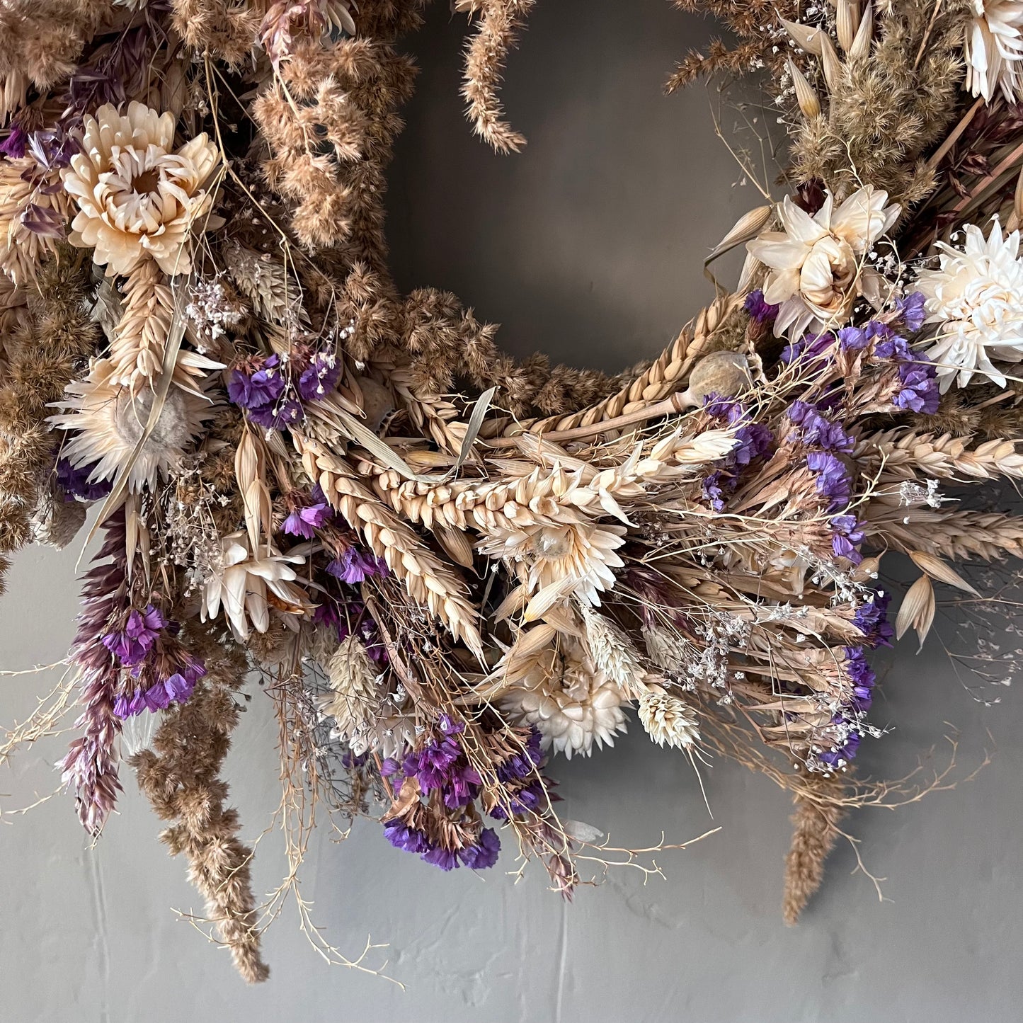 Dried flower wreath | Spring wreath | Summer country living | 34cm