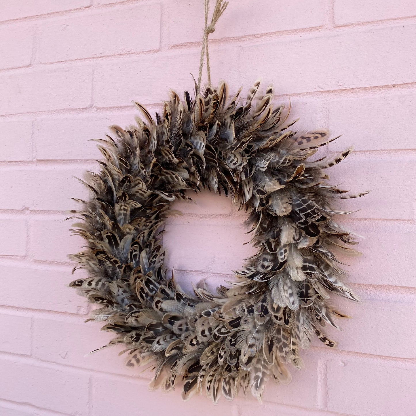 Hen Pheasant Feather Wreath | Rustic Spring Decor (32-35cm)