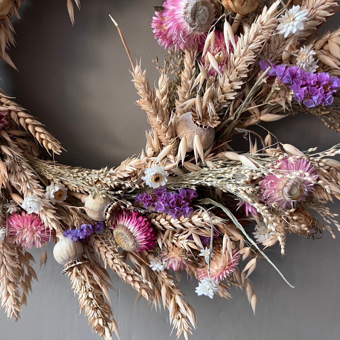 Dried flower wreath | Everlasting flower | Farmhouse style | Farmhouse home | Country living | Farmhouse wreath | Flower wreath | 34cm