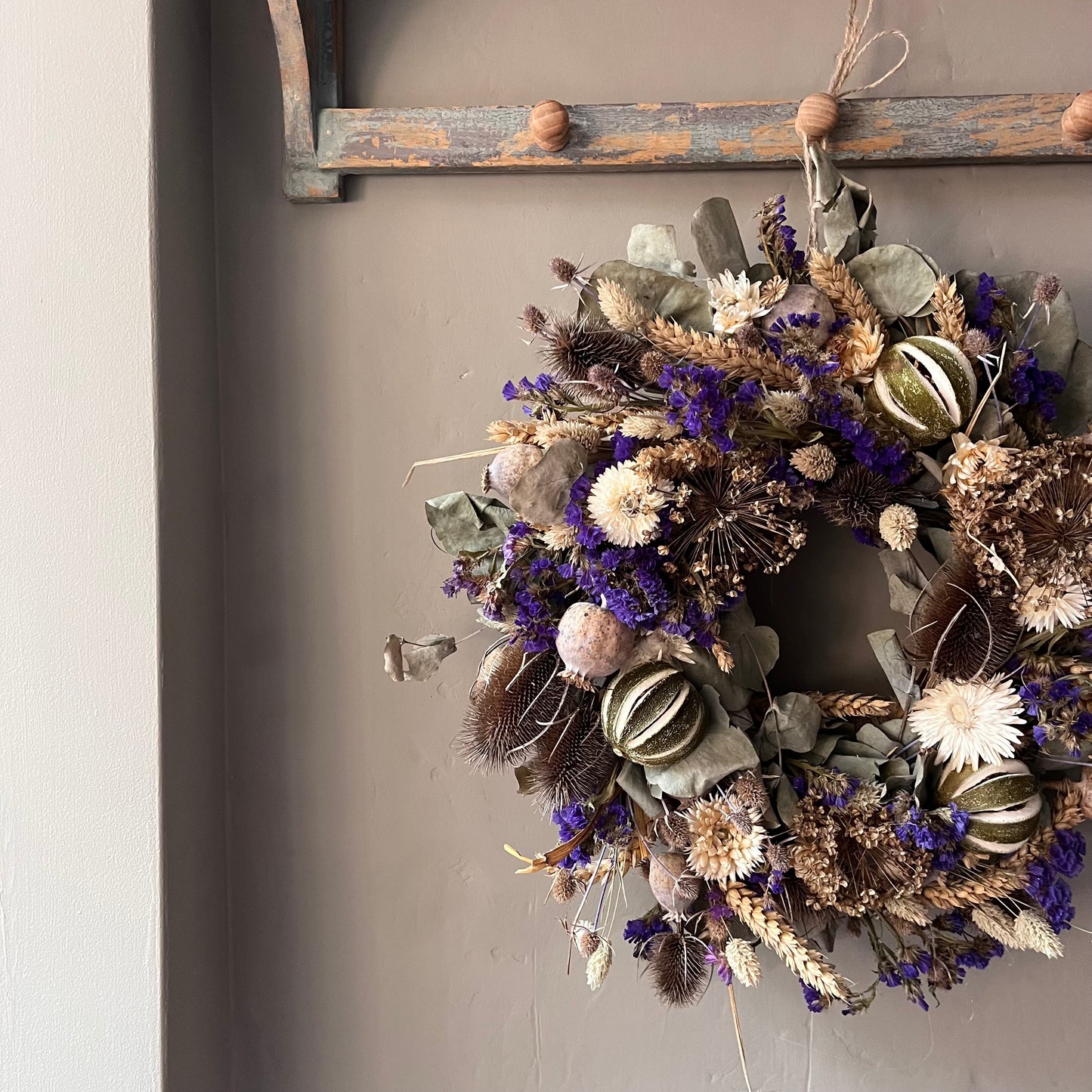 Dried flower spring wreath | summer flower wreath- 34cm