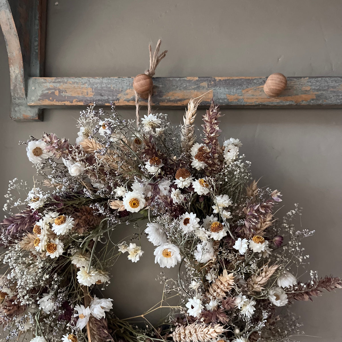 Dried Flower Wreath: Winter Decor - 28cm
