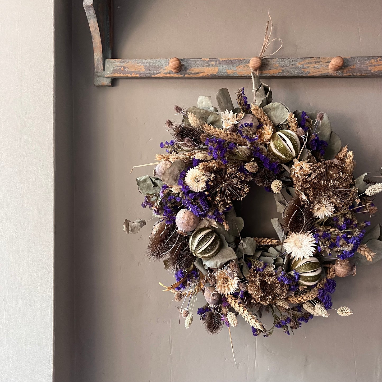 Dried flower spring wreath | summer flower wreath- 34cm