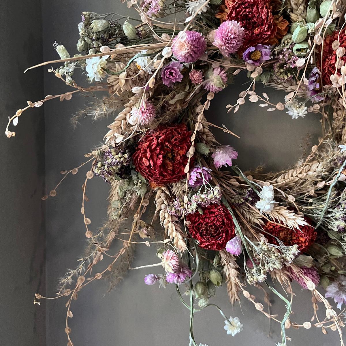 Autumn Cottage Dried Flower Wreath: 28cm