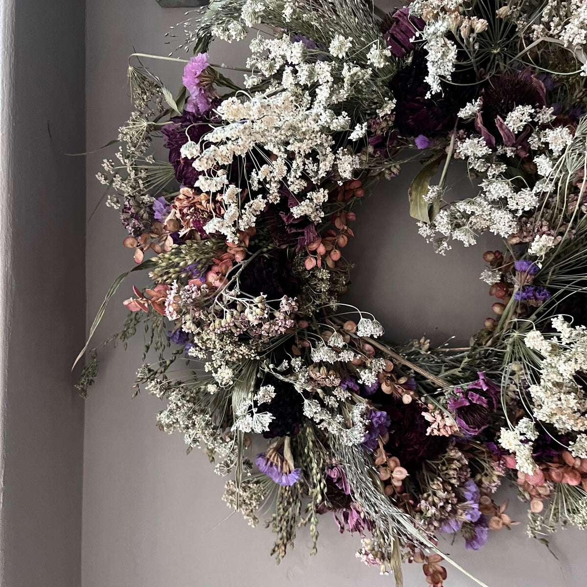 Dried Flower Wreath: Winter Decor - 28cm