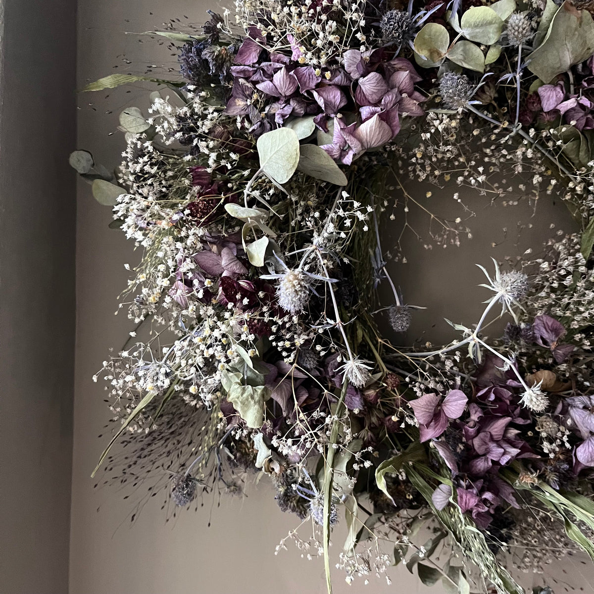 Winter Dried Flower Wreath: Winter door decor | 28cm