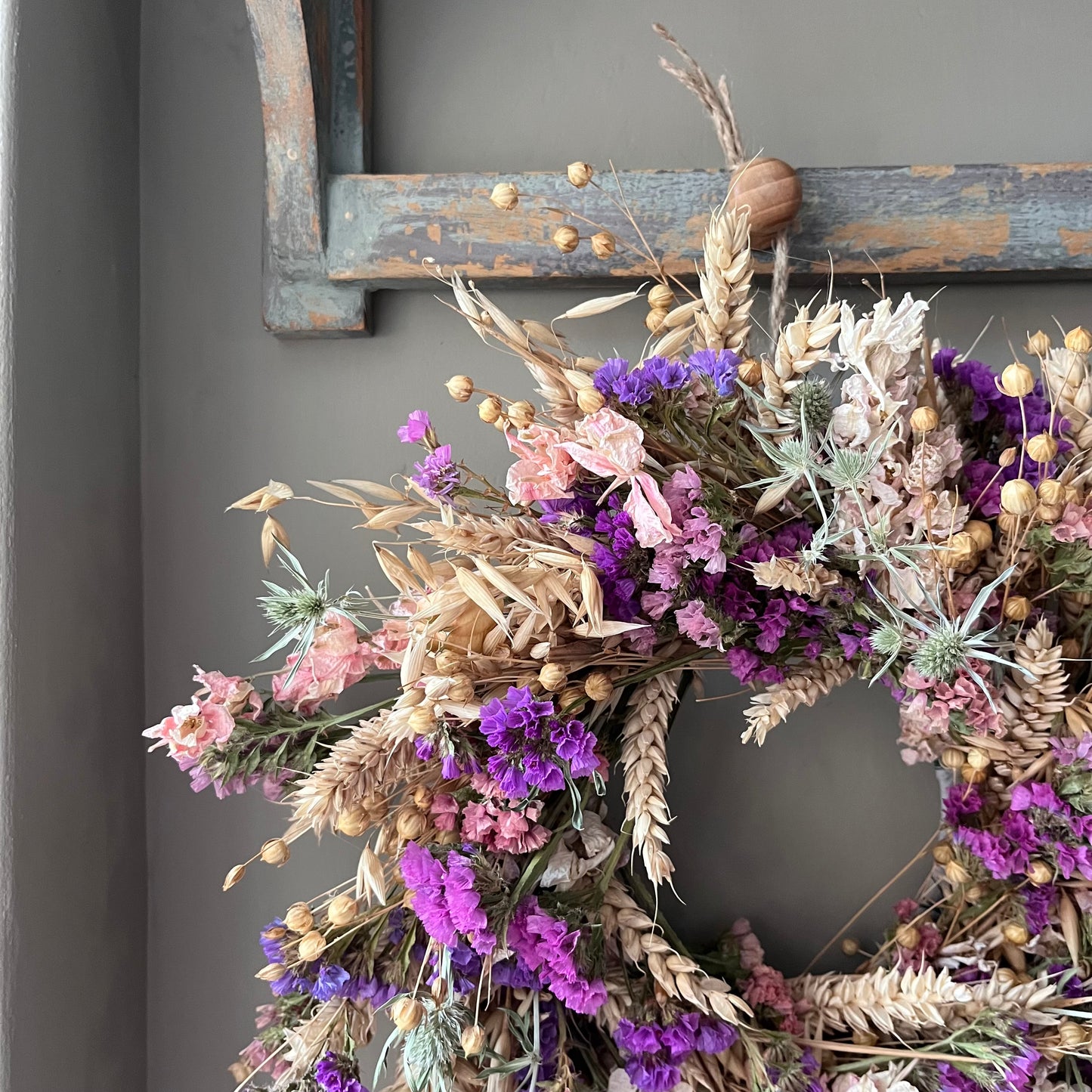 Dried Flower Wreath | Autumnal Farmhouse Decor- 28cm
