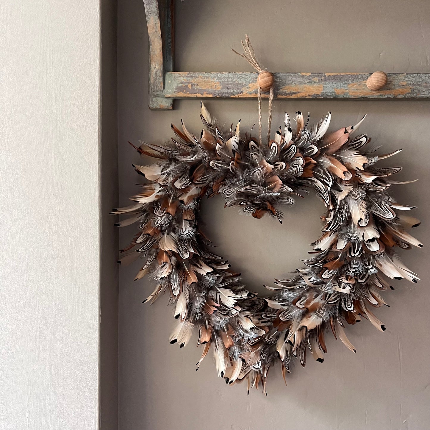 Feather Heart Wreath | Farmhouse Wall Decor | Country living home decor