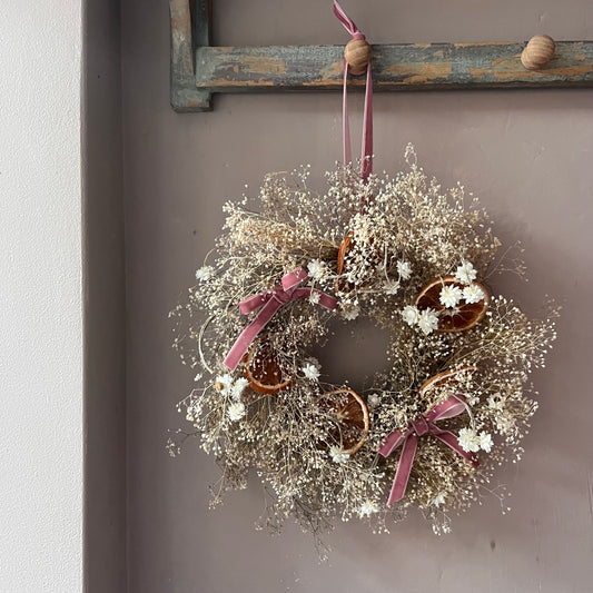 Spring wreath | Spring decorations | Dried flower wreath | Farmhouse spring decor | Small wreath | Wall hangings | 25cm