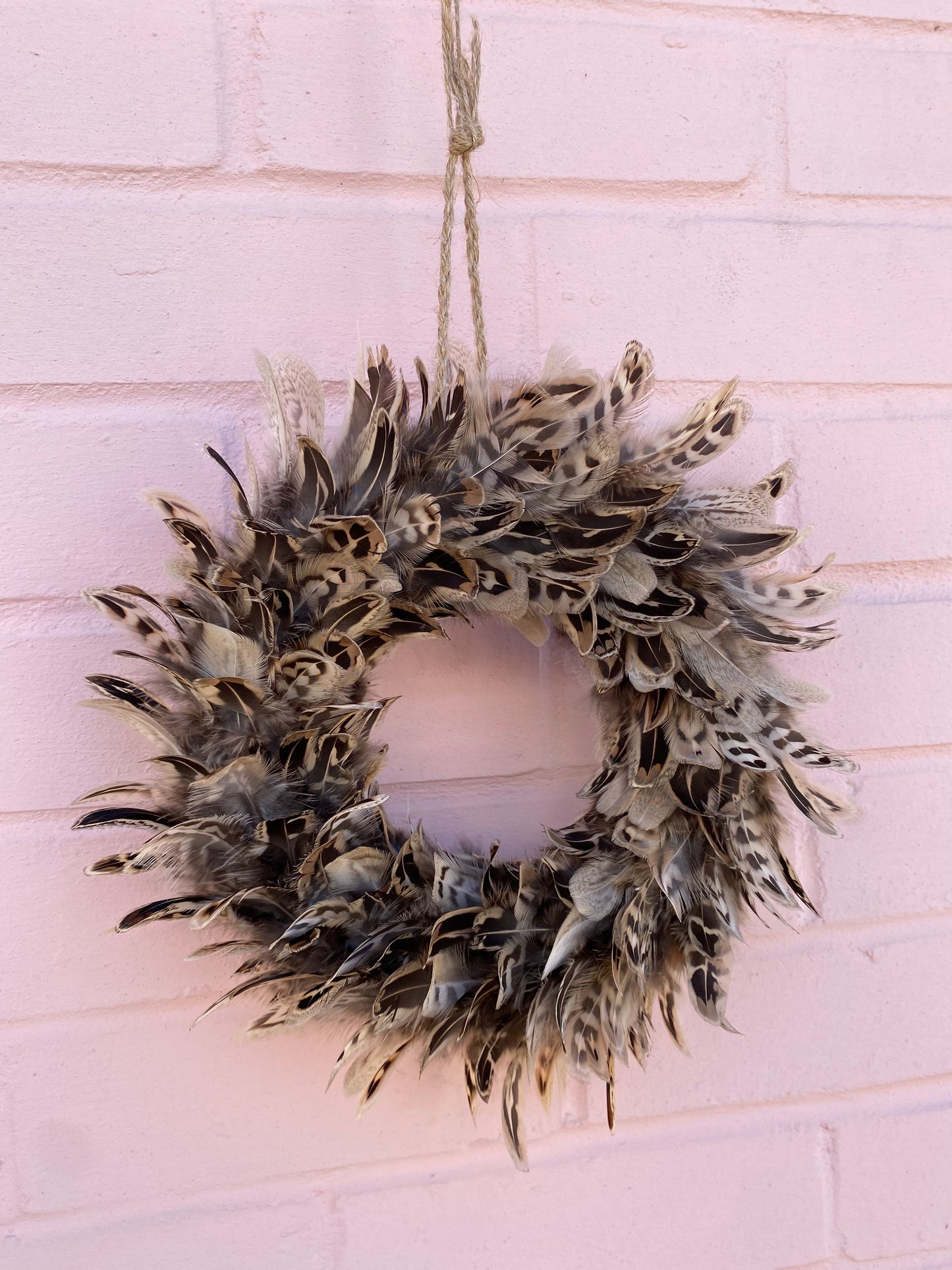 Handcrafted Hen Pheasant Feather Wreath | Farmhouse Wall Decor