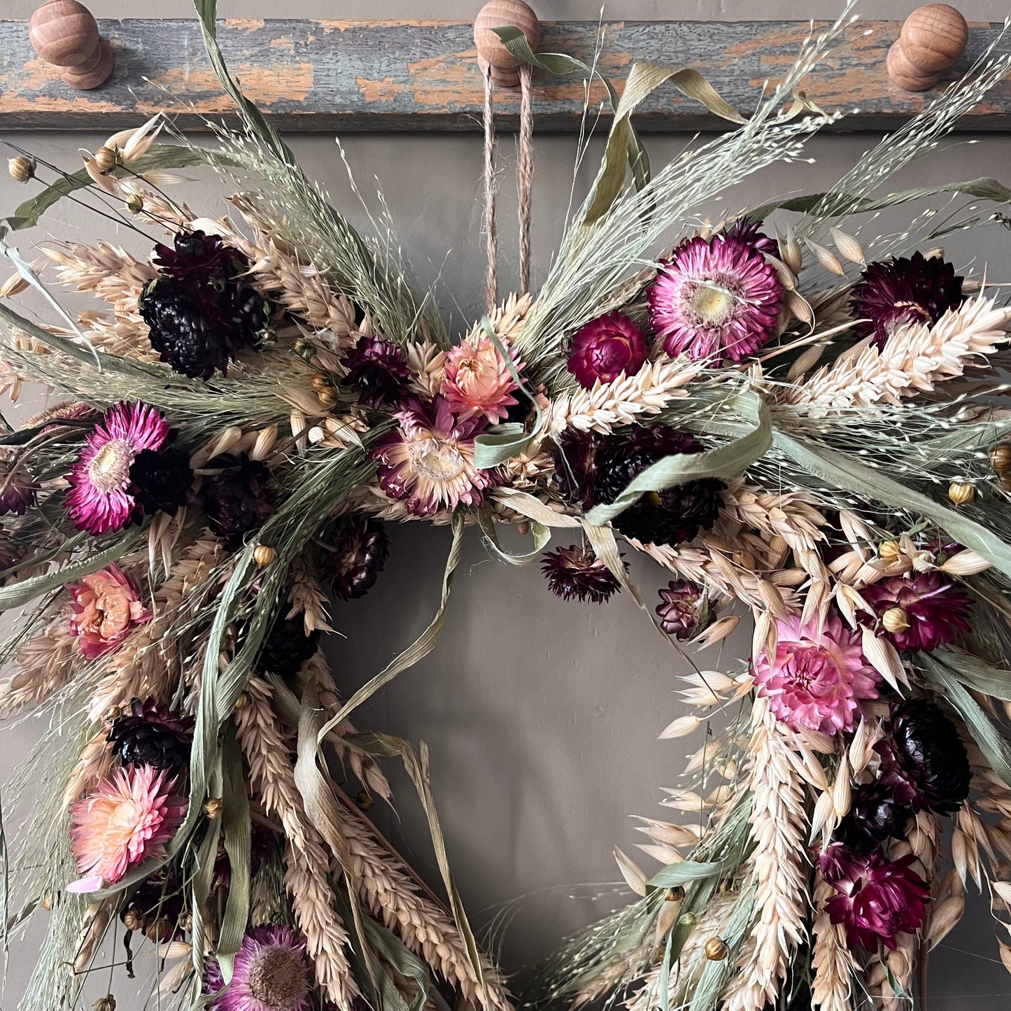Dried Flower heart Wreath | Spring Decor | Summer wreath
