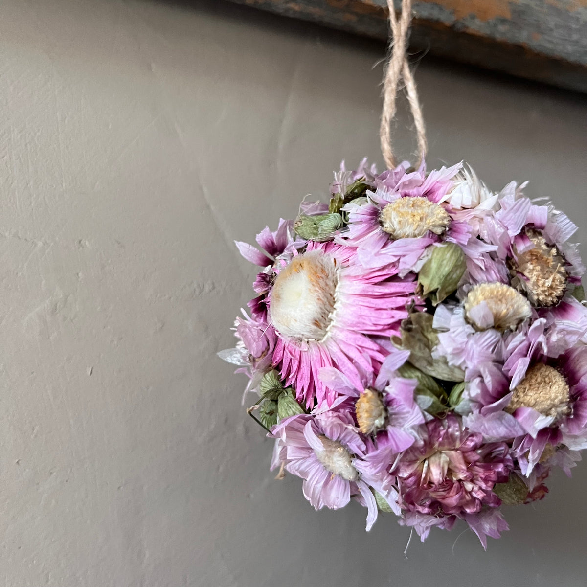 Winter Dried Flower Bauble | Christmas Floral Decoration