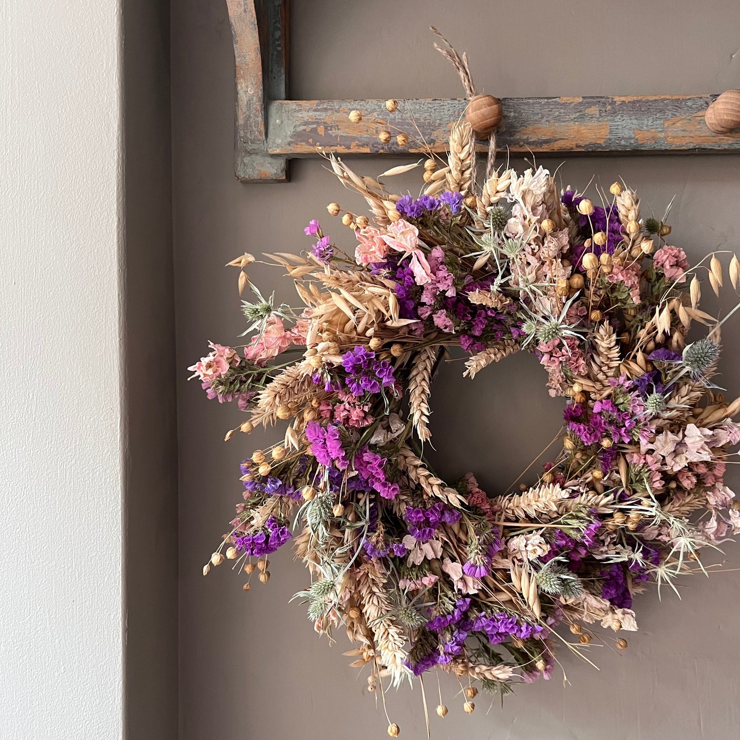Dried Flower Wreath | Autumnal Farmhouse Decor- 28cm