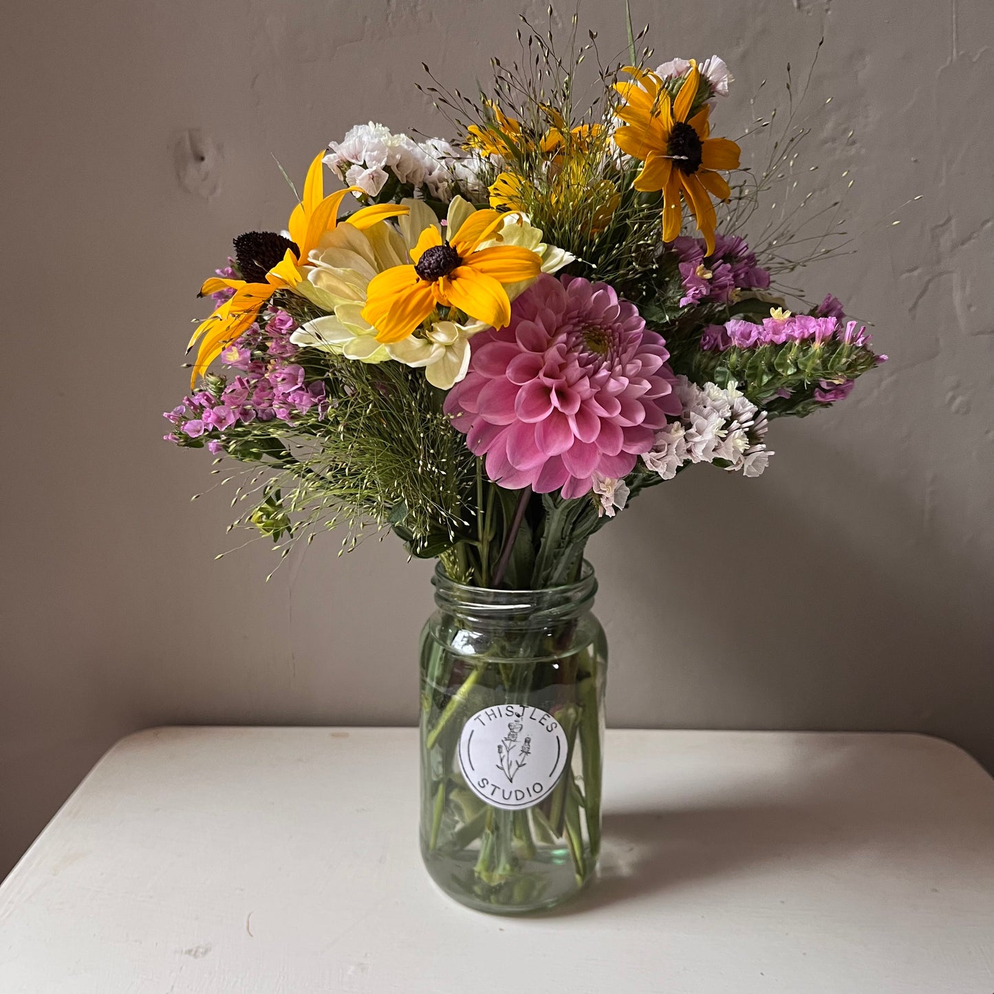 Jam jar posy