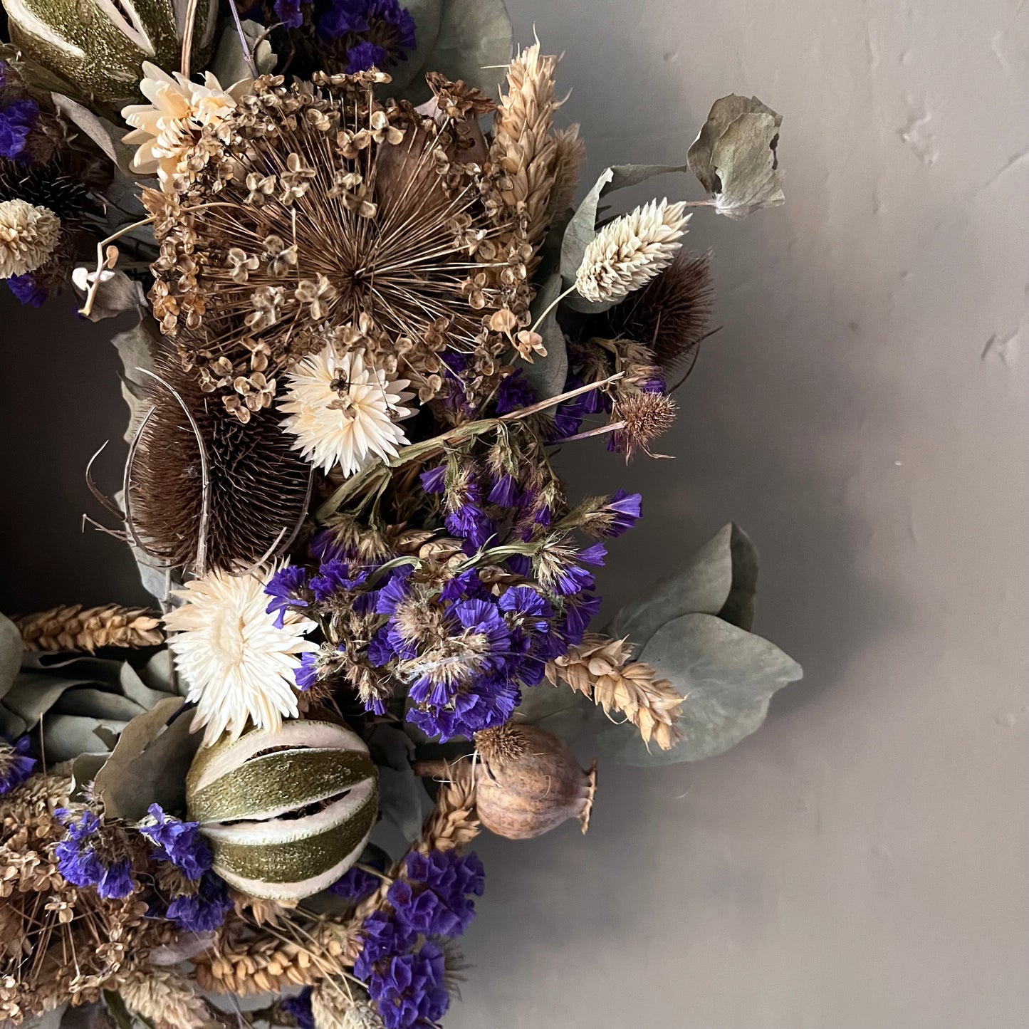 Dried flower spring wreath | summer flower wreath- 34cm