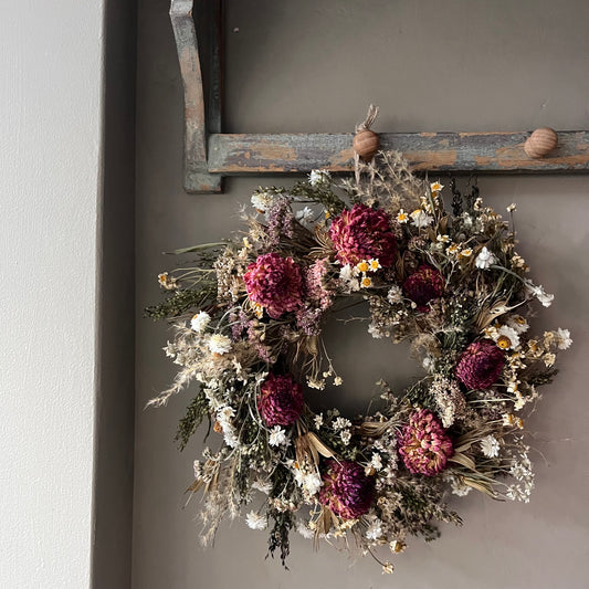 Winter Dried Flower Wreath: Winter door decor | 28cm