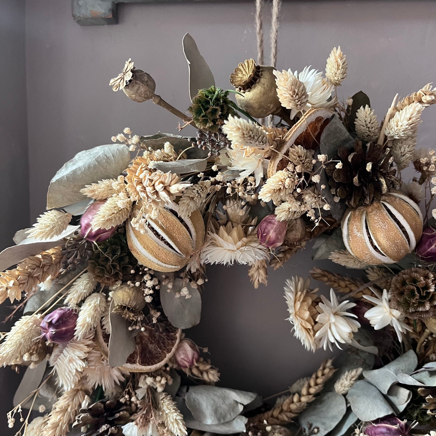 Dried flower wreath | Everlasting flower | Farmhouse style | Farmhouse home | Country living | Farmhouse wreath | Flower wreath | 30cm