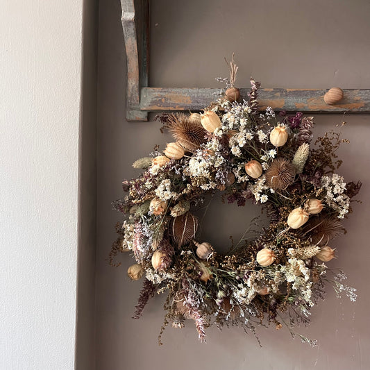 Winter Floral Dried Wreath - 28cm