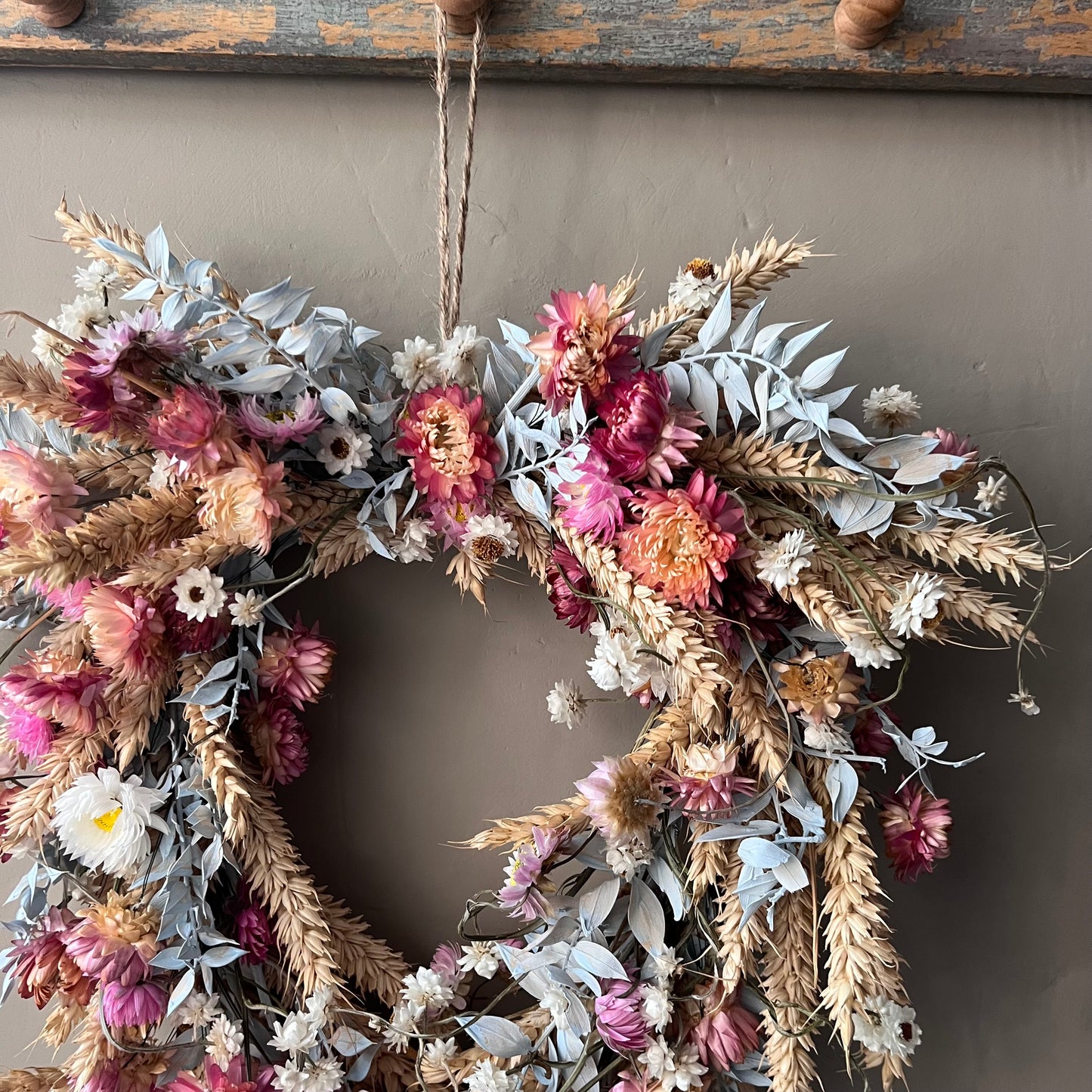 Dried Flower heart Wreath | Spring Decor | Summer floral wreath