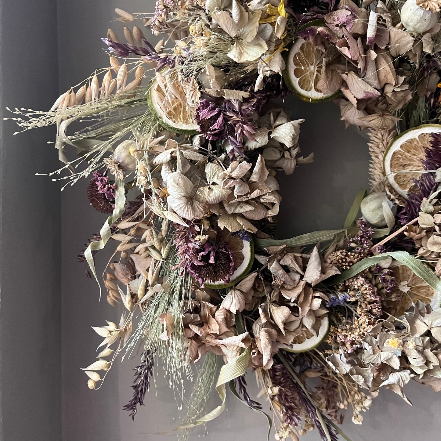 Dried Flower Wreath: Spring Everlasting Floral Decor (25cm)