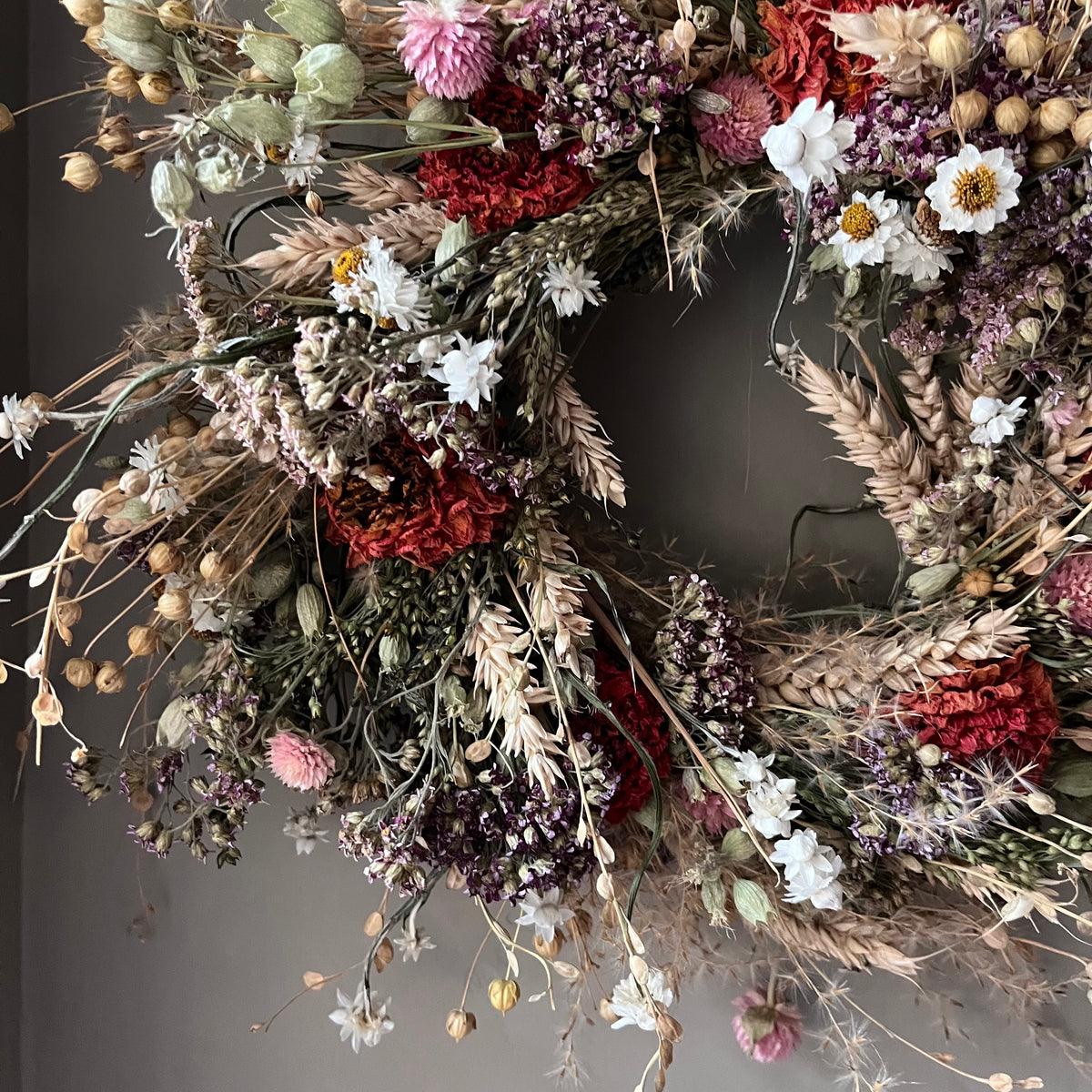 Autumn Cottage Dried Flower Wreath: 28cm